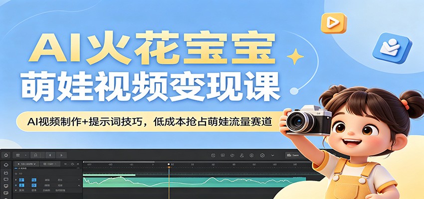 AI火花宝宝萌娃视频变现课：AI视频制作+提示词技巧，低成本抢占萌娃流量赛道瀚萌资源网-网赚网-网赚项目网-虚拟资源网-国学资源网-易学资源网-本站有全网最新网赚项目-易学课程资源-中医课程资源的在线下载网站！瀚萌资源网