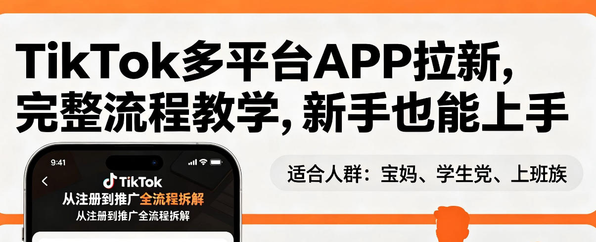 TikTok多平台APP拉新，完整流程教学，新手也能上手，轻松出海搞美金瀚萌资源网-网赚网-网赚项目网-虚拟资源网-国学资源网-易学资源网-本站有全网最新网赚项目-易学课程资源-中医课程资源的在线下载网站！瀚萌资源网