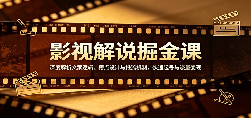 影视解说掘金课：深度解析文案逻辑、槽点设计与推流机制，快速起号与流量变现瀚萌资源网-网赚网-网赚项目网-虚拟资源网-国学资源网-易学资源网-本站有全网最新网赚项目-易学课程资源-中医课程资源的在线下载网站！瀚萌资源网