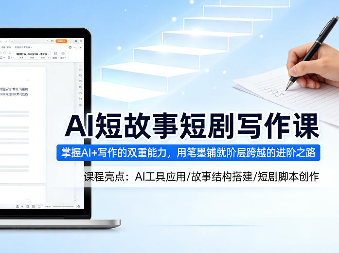 AI短故事短剧写作课，掌握AI+写作的双重能力，用笔墨铺就阶层跨越的进阶之路瀚萌资源网-网赚网-网赚项目网-虚拟资源网-国学资源网-易学资源网-本站有全网最新网赚项目-易学课程资源-中医课程资源的在线下载网站！瀚萌资源网