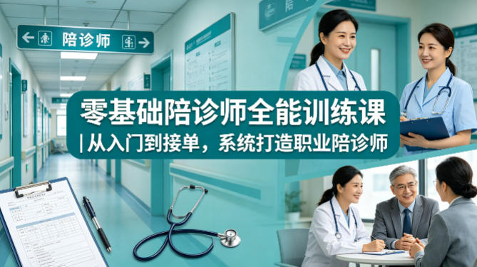 零基础陪诊师全能训练课｜从入门到接单，系统打造职业陪诊师瀚萌资源网-网赚网-网赚项目网-虚拟资源网-国学资源网-易学资源网-本站有全网最新网赚项目-易学课程资源-中医课程资源的在线下载网站！瀚萌资源网