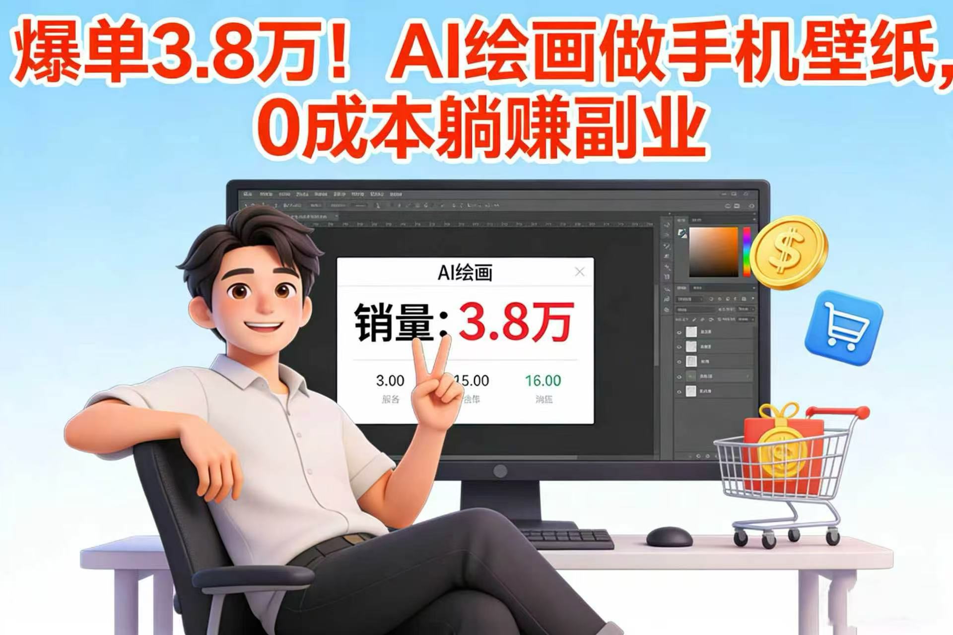 爆单 3.8 万！AI 绘画做手机壁纸，0 成本躺赚副业瀚萌资源网-网赚网-网赚项目网-虚拟资源网-国学资源网-易学资源网-本站有全网最新网赚项目-易学课程资源-中医课程资源的在线下载网站！瀚萌资源网