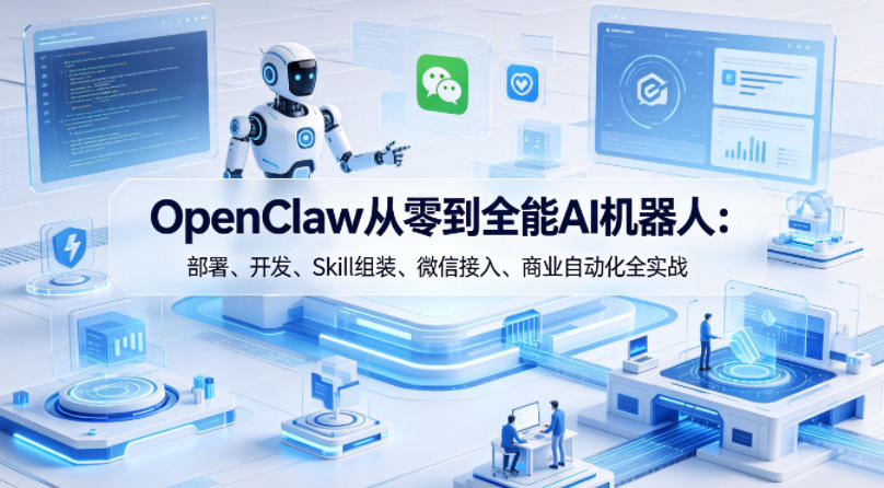 OpenClaw从零到全能AI机器人：部署、开发、Skill组装、微信接入、商业自动化全实战瀚萌资源网-网赚网-网赚项目网-虚拟资源网-国学资源网-易学资源网-本站有全网最新网赚项目-易学课程资源-中医课程资源的在线下载网站！瀚萌资源网