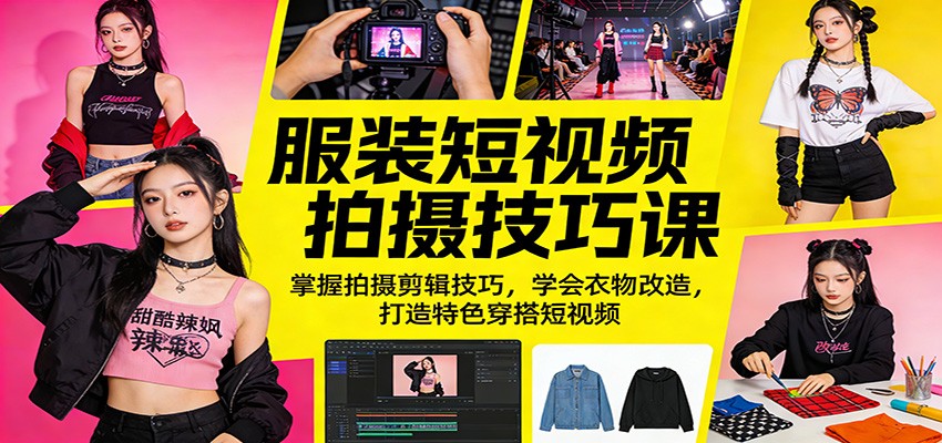 服装短视频拍摄技巧课：掌握拍摄剪辑技巧，学会衣物改造，打造特色穿搭短视频瀚萌资源网-网赚网-网赚项目网-虚拟资源网-国学资源网-易学资源网-本站有全网最新网赚项目-易学课程资源-中医课程资源的在线下载网站！瀚萌资源网