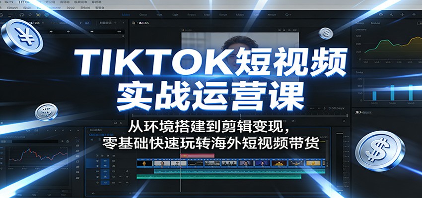 TIKTOK短视频实战运营课：从环境搭建到剪辑变现，零基础快速玩转海外短视频带货瀚萌资源网-网赚网-网赚项目网-虚拟资源网-国学资源网-易学资源网-本站有全网最新网赚项目-易学课程资源-中医课程资源的在线下载网站！瀚萌资源网