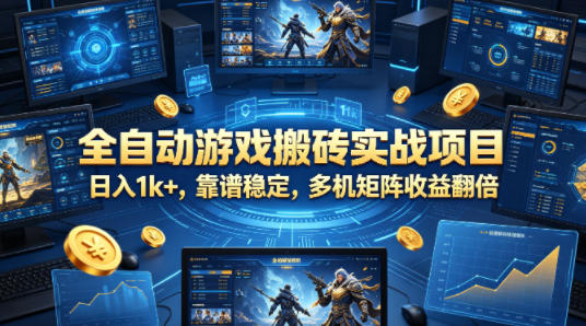 全自动游戏搬砖实战项目，日入1k+，靠谱稳定，多机矩阵收益翻倍【揭秘】瀚萌资源网-网赚网-网赚项目网-虚拟资源网-国学资源网-易学资源网-本站有全网最新网赚项目-易学课程资源-中医课程资源的在线下载网站！瀚萌资源网