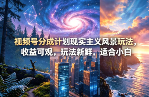 视频号分成计划现实主义风景玩法，收益可观，玩法新鲜，适合小白瀚萌资源网-网赚网-网赚项目网-虚拟资源网-国学资源网-易学资源网-本站有全网最新网赚项目-易学课程资源-中医课程资源的在线下载网站！瀚萌资源网