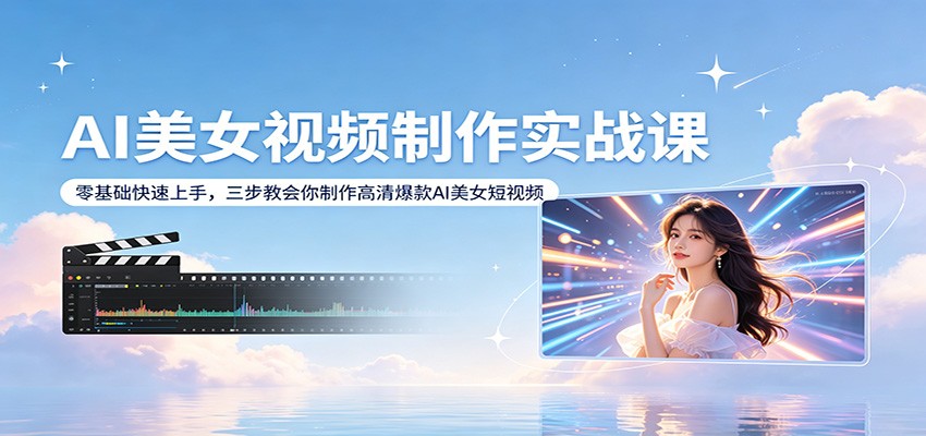 AI美女视频制作实战课：零基础快速上手，三步教会你制作高清爆款AI美女短视频瀚萌资源网-网赚网-网赚项目网-虚拟资源网-国学资源网-易学资源网-本站有全网最新网赚项目-易学课程资源-中医课程资源的在线下载网站！瀚萌资源网