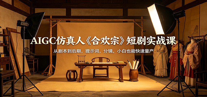 AIGC仿真人《合欢宗》短剧实战课：从剧本到后期，提示词，分镜，小白也能快速量产瀚萌资源网-网赚网-网赚项目网-虚拟资源网-国学资源网-易学资源网-本站有全网最新网赚项目-易学课程资源-中医课程资源的在线下载网站！瀚萌资源网