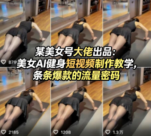 某美女号大佬出品：美女AI健身短视频制作教学，条条爆款的流量密码瀚萌资源网-网赚网-网赚项目网-虚拟资源网-国学资源网-易学资源网-本站有全网最新网赚项目-易学课程资源-中医课程资源的在线下载网站！瀚萌资源网
