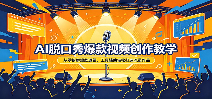 AI脱口秀爆款视频创作教学：从零拆解爆款逻辑，工具辅助轻松打造流量作品瀚萌资源网-网赚网-网赚项目网-虚拟资源网-国学资源网-易学资源网-本站有全网最新网赚项目-易学课程资源-中医课程资源的在线下载网站！瀚萌资源网