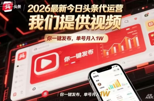 今日头条躺賺模式，你9我1，操作简单，一键发布，单机日入数百，长期合作【揭秘】瀚萌资源网-网赚网-网赚项目网-虚拟资源网-国学资源网-易学资源网-本站有全网最新网赚项目-易学课程资源-中医课程资源的在线下载网站！瀚萌资源网