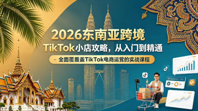 2026东南亚跨境TikTok小店攻略，从入门到精通、全面覆盖TikTok电商运营的实战课程（更新4月）瀚萌资源网-网赚网-网赚项目网-虚拟资源网-国学资源网-易学资源网-本站有全网最新网赚项目-易学课程资源-中医课程资源的在线下载网站！瀚萌资源网