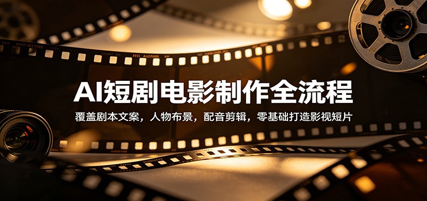 AI短剧电影制作全流程：覆盖剧本文案，人物布景，配音剪辑，零基础打造影视短片瀚萌资源网-网赚网-网赚项目网-虚拟资源网-国学资源网-易学资源网-本站有全网最新网赚项目-易学课程资源-中医课程资源的在线下载网站！瀚萌资源网