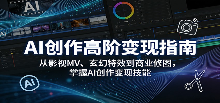 AI创作高阶变现指南：从影视MV、玄幻特效到商业修图，掌握AI创作变现技能瀚萌资源网-网赚网-网赚项目网-虚拟资源网-国学资源网-易学资源网-本站有全网最新网赚项目-易学课程资源-中医课程资源的在线下载网站！瀚萌资源网