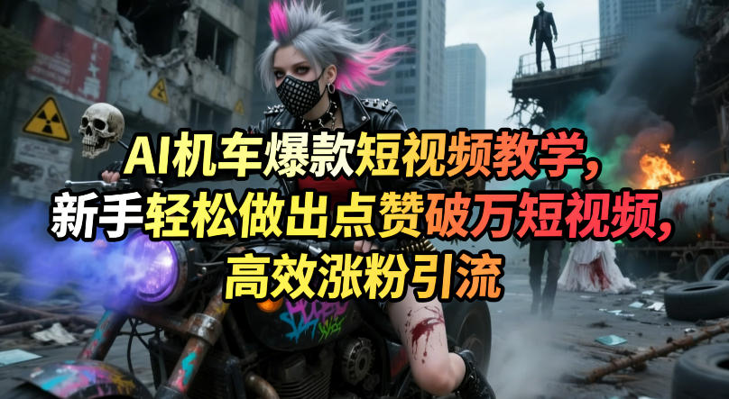 AI机车爆款短视频教学，新手轻松做出点赞破万短视频，高效涨粉引流瀚萌资源网-网赚网-网赚项目网-虚拟资源网-国学资源网-易学资源网-本站有全网最新网赚项目-易学课程资源-中医课程资源的在线下载网站！瀚萌资源网