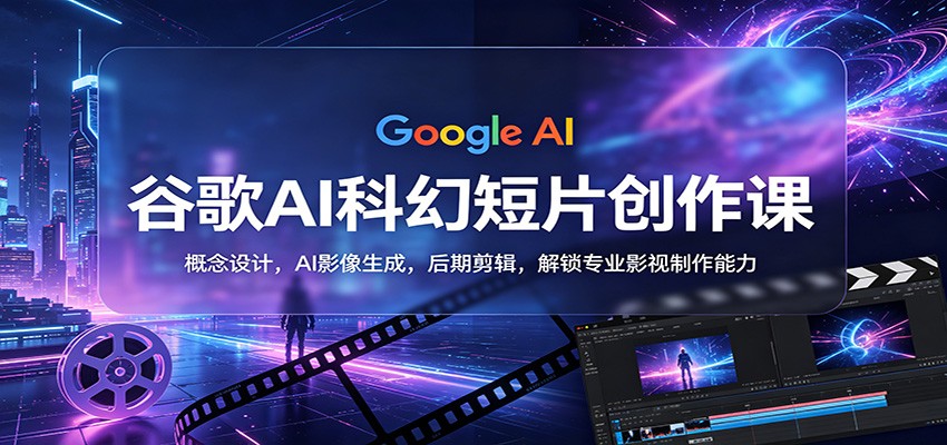 谷歌AI科幻短片创作课：概念设计，AI影像生成，后期剪辑，解锁专业影视制作能力瀚萌资源网-网赚网-网赚项目网-虚拟资源网-国学资源网-易学资源网-本站有全网最新网赚项目-易学课程资源-中医课程资源的在线下载网站！瀚萌资源网