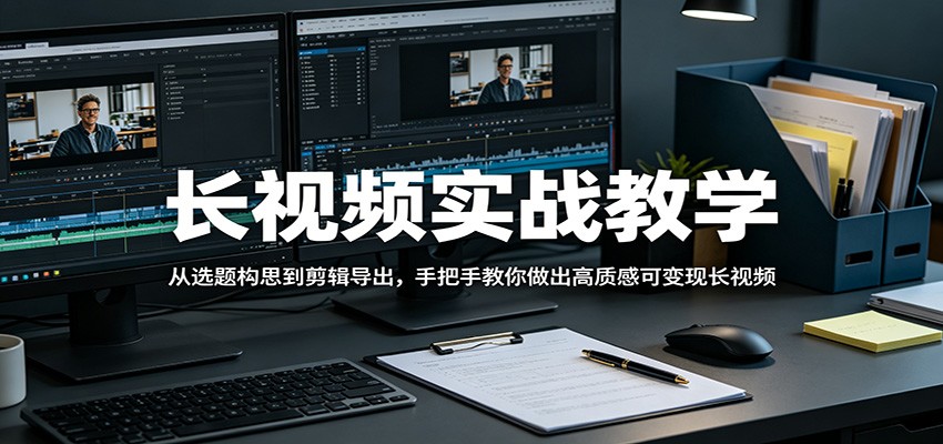 长视频实战教学，从选题构思到剪辑导出，手把手教你做出高质感可变现长视频瀚萌资源网-网赚网-网赚项目网-虚拟资源网-国学资源网-易学资源网-本站有全网最新网赚项目-易学课程资源-中医课程资源的在线下载网站！瀚萌资源网