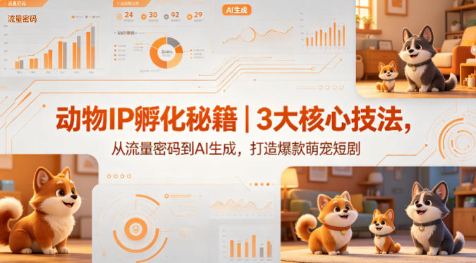动物IP孵化秘籍｜3大核心技法，从流量密码到AI生成，打造爆款萌宠短剧瀚萌资源网-网赚网-网赚项目网-虚拟资源网-国学资源网-易学资源网-本站有全网最新网赚项目-易学课程资源-中医课程资源的在线下载网站！瀚萌资源网