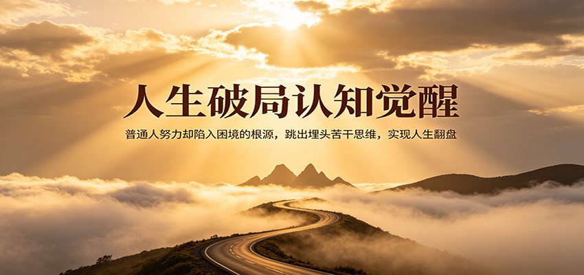 人生破局认知觉醒，普通人努力却陷入困境的根源，跳出埋头苦干思维，实现人生翻盘瀚萌资源网-网赚网-网赚项目网-虚拟资源网-国学资源网-易学资源网-本站有全网最新网赚项目-易学课程资源-中医课程资源的在线下载网站！瀚萌资源网
