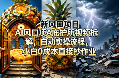 新风口项目AI庇护所视频拆解，自动实操流程，小白0成本直接抄作业瀚萌资源网-网赚网-网赚项目网-虚拟资源网-国学资源网-易学资源网-本站有全网最新网赚项目-易学课程资源-中医课程资源的在线下载网站！瀚萌资源网