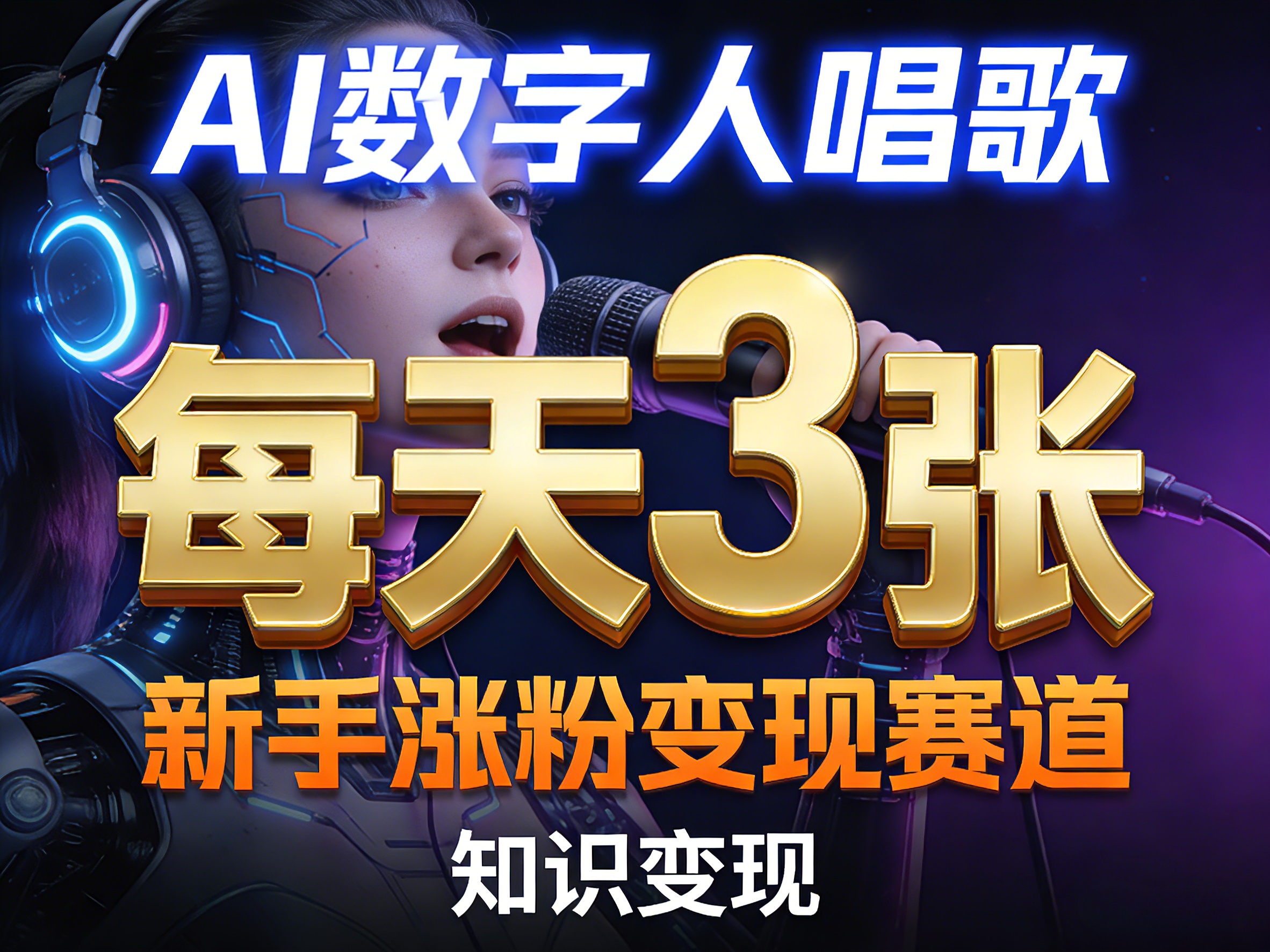 AI数字人唱歌，新手涨粉变现赛道，每天3张和知识付费，副业必备瀚萌资源网-网赚网-网赚项目网-虚拟资源网-国学资源网-易学资源网-本站有全网最新网赚项目-易学课程资源-中医课程资源的在线下载网站！瀚萌资源网