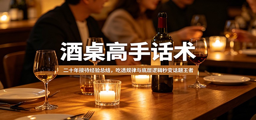 酒桌高手话术：二十年接待经验总结，吃透规律与底层逻辑秒变话题王者瀚萌资源网-网赚网-网赚项目网-虚拟资源网-国学资源网-易学资源网-本站有全网最新网赚项目-易学课程资源-中医课程资源的在线下载网站！瀚萌资源网