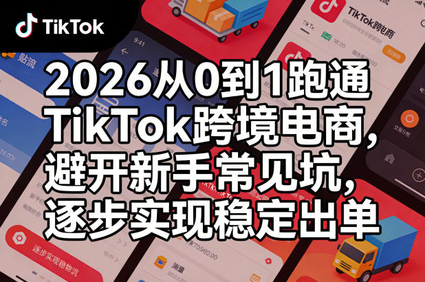 2026从0到1跑通TikTok跨境电商，避开新手常见坑，逐步实现稳定出单瀚萌资源网-网赚网-网赚项目网-虚拟资源网-国学资源网-易学资源网-本站有全网最新网赚项目-易学课程资源-中医课程资源的在线下载网站！瀚萌资源网