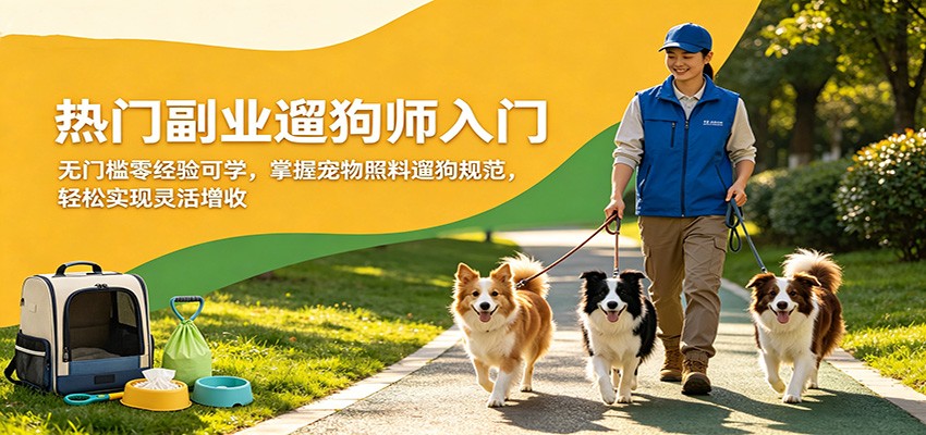 热门副业遛狗师入门，无门槛零经验可学，掌握宠物照料遛狗规范，轻松实现灵活增收瀚萌资源网-网赚网-网赚项目网-虚拟资源网-国学资源网-易学资源网-本站有全网最新网赚项目-易学课程资源-中医课程资源的在线下载网站！瀚萌资源网