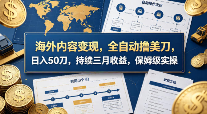 海外内容变现，全自动撸美刀，日入50刀，持续三月收益，保姆级实操【揭秘】瀚萌资源网-网赚网-网赚项目网-虚拟资源网-国学资源网-易学资源网-本站有全网最新网赚项目-易学课程资源-中医课程资源的在线下载网站！瀚萌资源网