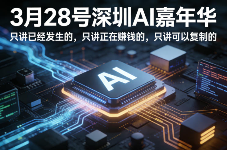 3月28号深圳AI嘉年华，只讲已经发生的，只讲正在賺钱的，只讲可以复制的瀚萌资源网-网赚网-网赚项目网-虚拟资源网-国学资源网-易学资源网-本站有全网最新网赚项目-易学课程资源-中医课程资源的在线下载网站！瀚萌资源网