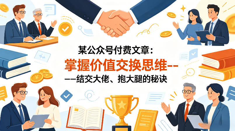 某公众号付费文章：掌握价值交换思维—-结交大佬、抱大腿的秘诀瀚萌资源网-网赚网-网赚项目网-虚拟资源网-国学资源网-易学资源网-本站有全网最新网赚项目-易学课程资源-中医课程资源的在线下载网站！瀚萌资源网