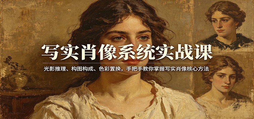 写实肖像系统实战课：光影推理、构图构成、色彩置换，手把手教你掌握写实肖像核心方法瀚萌资源网-网赚网-网赚项目网-虚拟资源网-国学资源网-易学资源网-本站有全网最新网赚项目-易学课程资源-中医课程资源的在线下载网站！瀚萌资源网