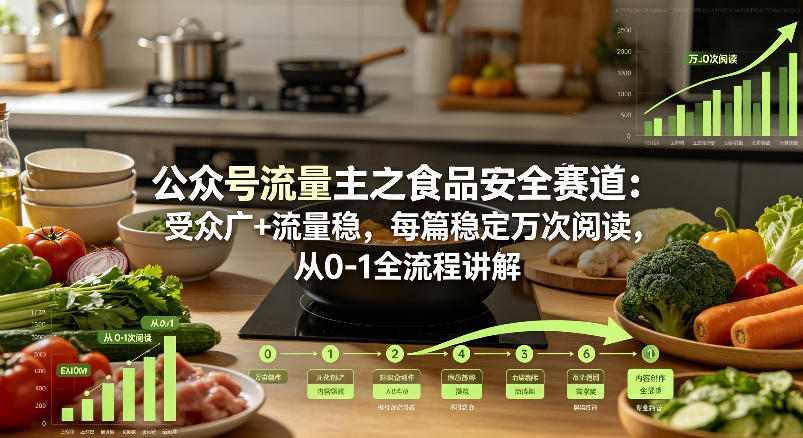 公众号流量主之食品安全赛道，受众广+流量稳，每篇作品稳定万次阅读，从0-1全流程讲解瀚萌资源网-网赚网-网赚项目网-虚拟资源网-国学资源网-易学资源网-本站有全网最新网赚项目-易学课程资源-中医课程资源的在线下载网站！瀚萌资源网