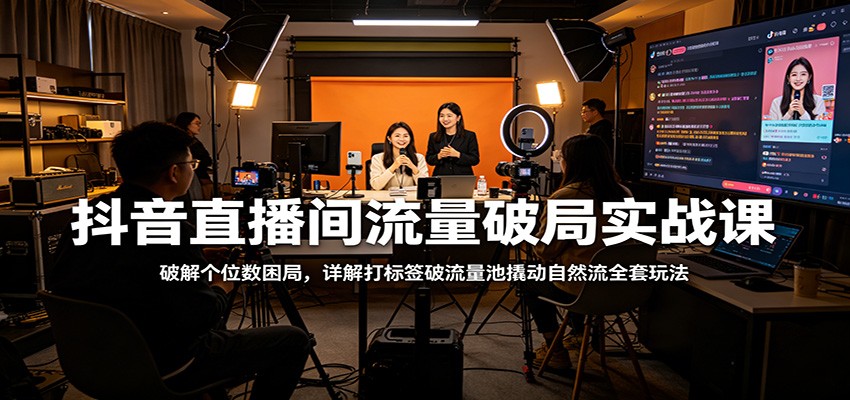 抖音直播间流量破局实战课：破解个位数困局，详解打标签破流量池撬动自然流全套玩法瀚萌资源网-网赚网-网赚项目网-虚拟资源网-国学资源网-易学资源网-本站有全网最新网赚项目-易学课程资源-中医课程资源的在线下载网站！瀚萌资源网