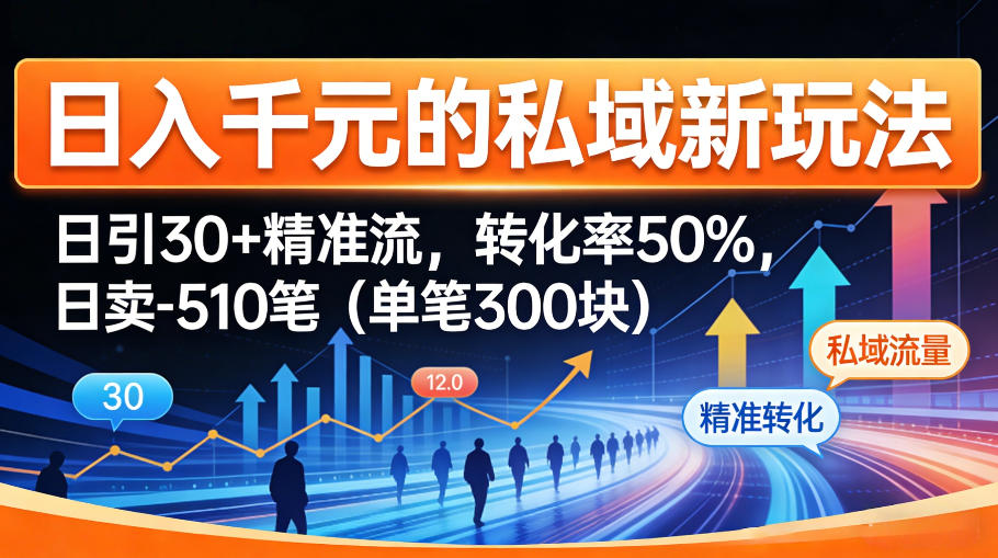 日入千米的私域新玩法：日引30＋精准流，转化率50%，日卖5-10笔（单笔300米）瀚萌资源网-网赚网-网赚项目网-虚拟资源网-国学资源网-易学资源网-本站有全网最新网赚项目-易学课程资源-中医课程资源的在线下载网站！瀚萌资源网