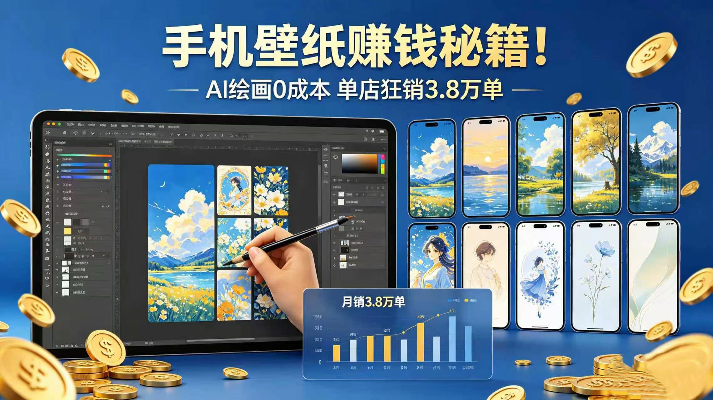 手机壁纸赚钱秘籍！AI 绘画 0 成本 单店狂销 3.8 万单瀚萌资源网-网赚网-网赚项目网-虚拟资源网-国学资源网-易学资源网-本站有全网最新网赚项目-易学课程资源-中医课程资源的在线下载网站！瀚萌资源网