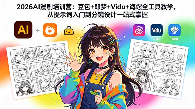 （18607期）2026AI漫剧培训营：豆包+即梦+Vidu+海螺全工具教学，从提示词入门到分镜设计一站式掌握瀚萌资源网-网赚网-网赚项目网-虚拟资源网-国学资源网-易学资源网-本站有全网最新网赚项目-易学课程资源-中医课程资源的在线下载网站！瀚萌资源网