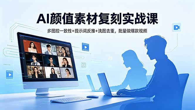 （18450期）AI颜值素材复刻实战课，多图控一致性+提示词反推+洗图去重，批量做爆款视频瀚萌资源网-网赚网-网赚项目网-虚拟资源网-国学资源网-易学资源网-本站有全网最新网赚项目-易学课程资源-中医课程资源的在线下载网站！瀚萌资源网
