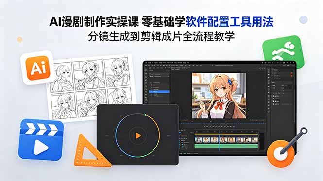 （18605期）AI漫剧制作实操课 零基础学软件配置工具用法 分镜生成到剪辑成片全流程教学瀚萌资源网-网赚网-网赚项目网-虚拟资源网-国学资源网-易学资源网-本站有全网最新网赚项目-易学课程资源-中医课程资源的在线下载网站！瀚萌资源网