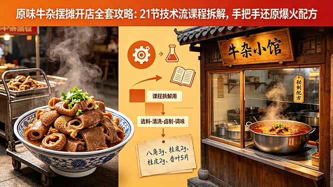 （18601期）原味牛杂摆摊开店全套攻略：21节技术流课程拆解，手把手还原爆火配方瀚萌资源网-网赚网-网赚项目网-虚拟资源网-国学资源网-易学资源网-本站有全网最新网赚项目-易学课程资源-中医课程资源的在线下载网站！瀚萌资源网