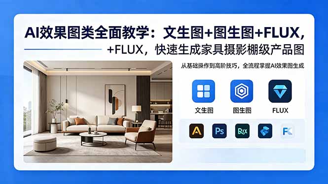 （18452期）AI效果图类全面教学：文生图+图生图+FLUX，快速生成家具摄影棚级产品图瀚萌资源网-网赚网-网赚项目网-虚拟资源网-国学资源网-易学资源网-本站有全网最新网赚项目-易学课程资源-中医课程资源的在线下载网站！瀚萌资源网