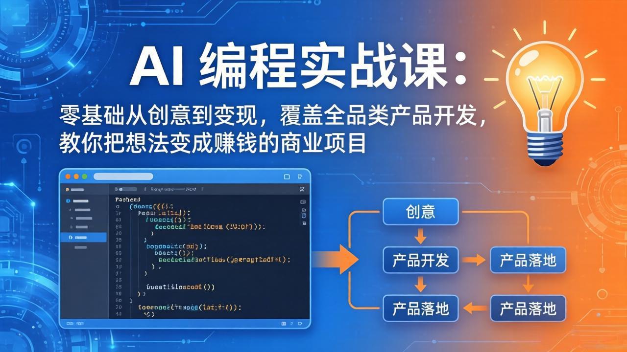 （18469期）AI编程实战课-第三期-5月9更新：零基础从创意到变现，覆盖全品类产品开发，把想法变成赚钱项目瀚萌资源网-网赚网-网赚项目网-虚拟资源网-国学资源网-易学资源网-本站有全网最新网赚项目-易学课程资源-中医课程资源的在线下载网站！瀚萌资源网