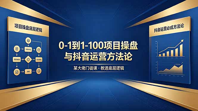 （18382期）0-1到1-100怎么建？某大佬门徒课教透项目操盘底层逻辑+抖音运营必成方法论瀚萌资源网-网赚网-网赚项目网-虚拟资源网-国学资源网-易学资源网-本站有全网最新网赚项目-易学课程资源-中医课程资源的在线下载网站！瀚萌资源网