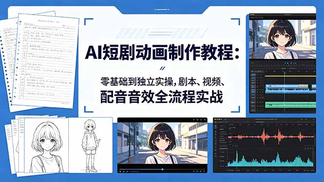 （18351期）AI短剧动画制作教程：零基础到独立实操，剧本、视频、配音音效全流程实战瀚萌资源网-网赚网-网赚项目网-虚拟资源网-国学资源网-易学资源网-本站有全网最新网赚项目-易学课程资源-中医课程资源的在线下载网站！瀚萌资源网