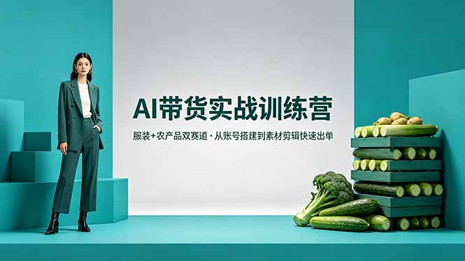 （18355期）AI带货实战训练营，服装+农产品双赛道，从账号搭建到素材剪辑快速出单瀚萌资源网-网赚网-网赚项目网-虚拟资源网-国学资源网-易学资源网-本站有全网最新网赚项目-易学课程资源-中医课程资源的在线下载网站！瀚萌资源网