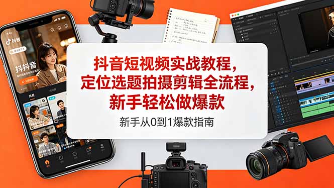 （18524期）抖音短视频实战教程，定位选题拍摄剪辑全流程，新手轻松做爆款瀚萌资源网-网赚网-网赚项目网-虚拟资源网-国学资源网-易学资源网-本站有全网最新网赚项目-易学课程资源-中医课程资源的在线下载网站！瀚萌资源网