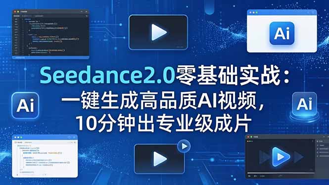 （18323期）Seedance2.0零基础实战：一键生成高品质AI视频，10分钟出专业级成片瀚萌资源网-网赚网-网赚项目网-虚拟资源网-国学资源网-易学资源网-本站有全网最新网赚项目-易学课程资源-中医课程资源的在线下载网站！瀚萌资源网