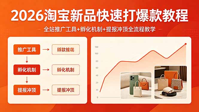 （18422期） 2026淘宝新品快速打爆款教程，全站推广工具+孵化机制+提报冲顶全流程教学瀚萌资源网-网赚网-网赚项目网-虚拟资源网-国学资源网-易学资源网-本站有全网最新网赚项目-易学课程资源-中医课程资源的在线下载网站！瀚萌资源网