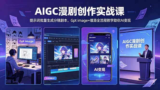 （18482期）AIGC漫剧创作实战课-更新5月16，提示词批量生成分镜剧本，Gpt image+维洛全流程教学助你AI变现瀚萌资源网-网赚网-网赚项目网-虚拟资源网-国学资源网-易学资源网-本站有全网最新网赚项目-易学课程资源-中医课程资源的在线下载网站！瀚萌资源网